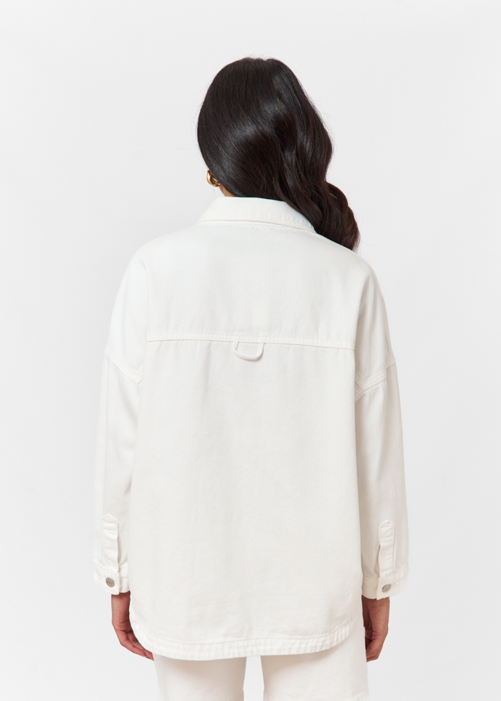 Oversized denim blouse ecru
