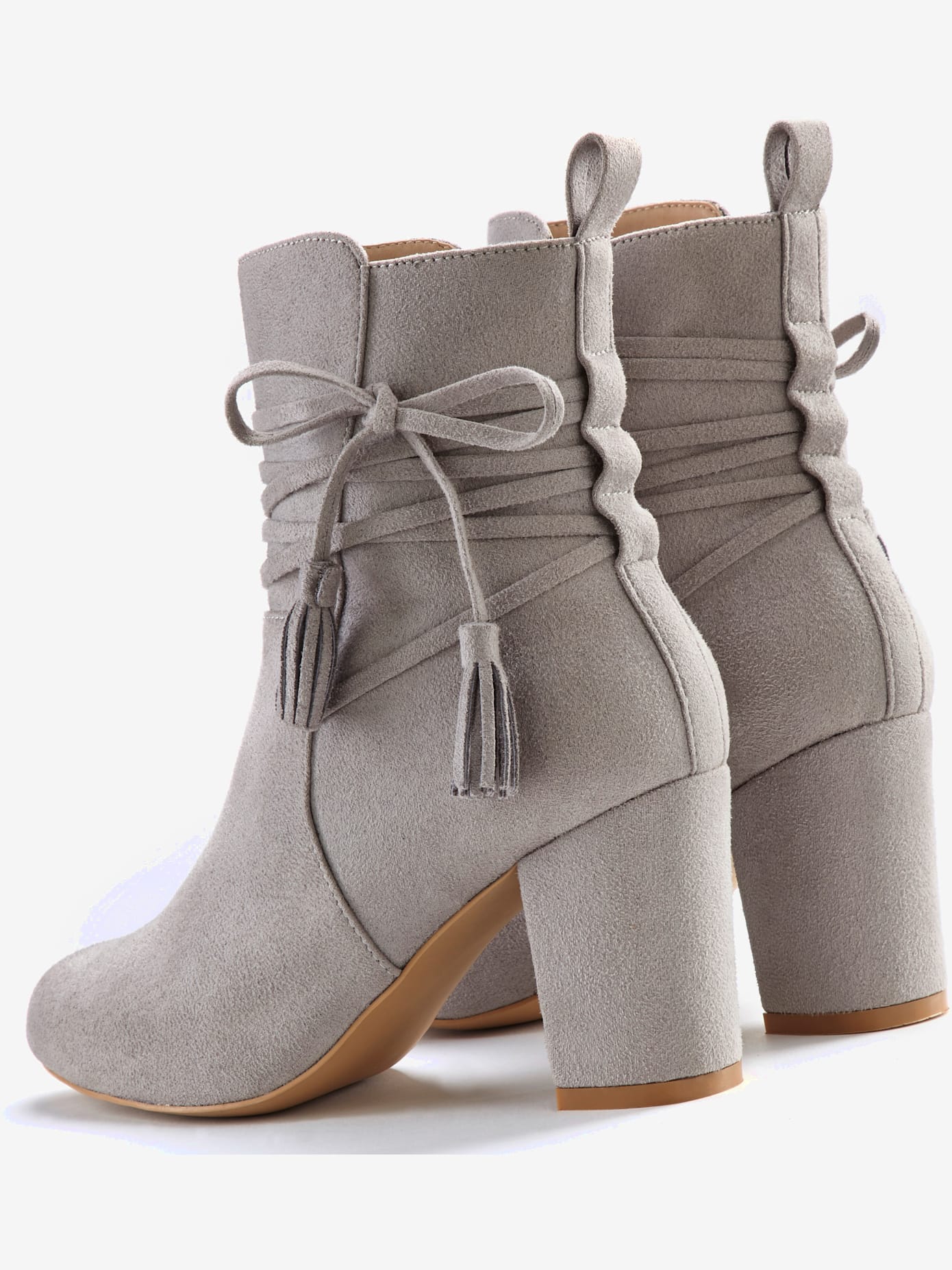 Bottines liens à nouer raffinés et laçage