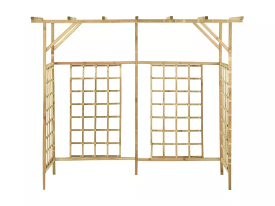 Pergola de jardin pour poubelles triples Bois de pin imprégné