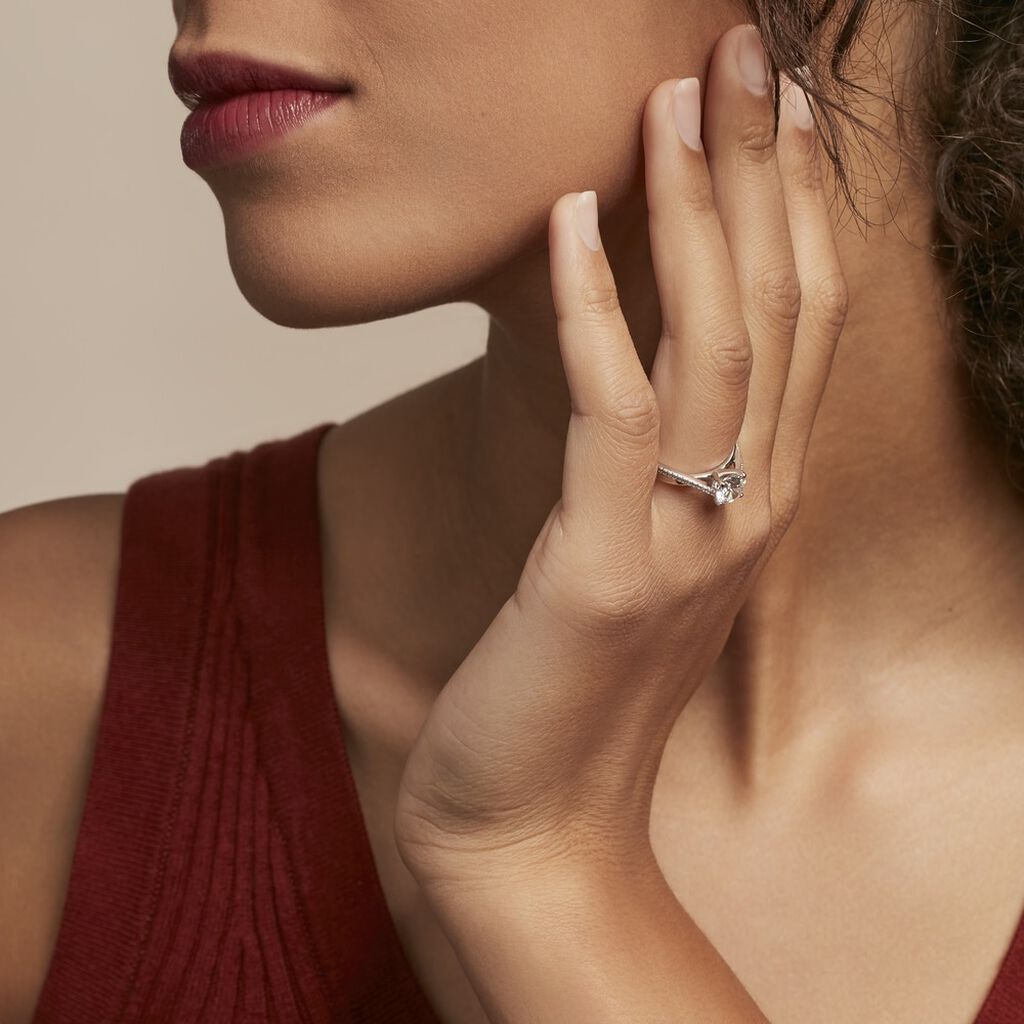 Bague Solitaire Maellyne Argent Blanc Oxyde De Zirconium