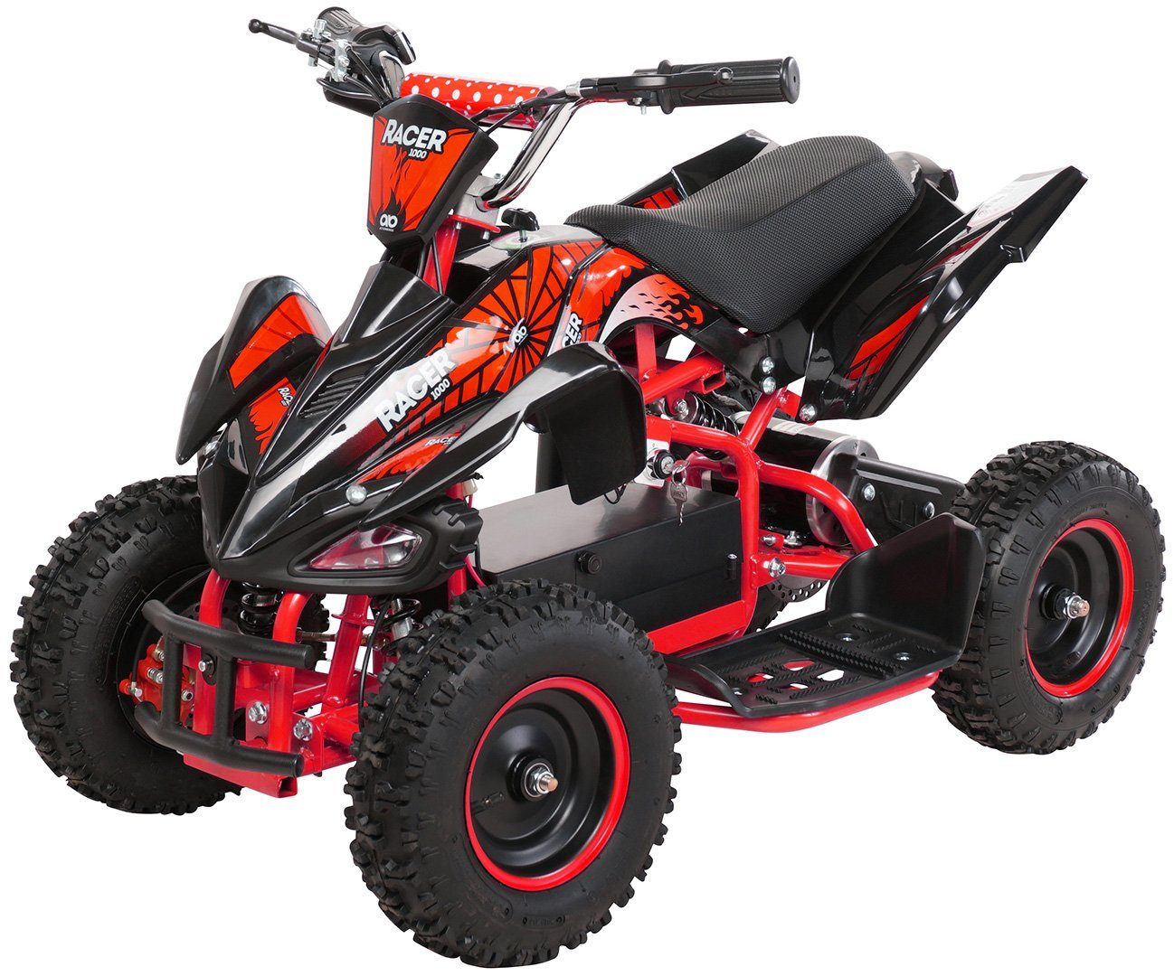 Quadriciclo Elétrico Infantil Actionbikes Motors Mini Quadriciclo Elétrico Infantil Racer 1000 W 36 V, capacidade de carga 50 kg (1 unidade), até 50 kg - freios a disco - interruptor de pé Safety Touch System