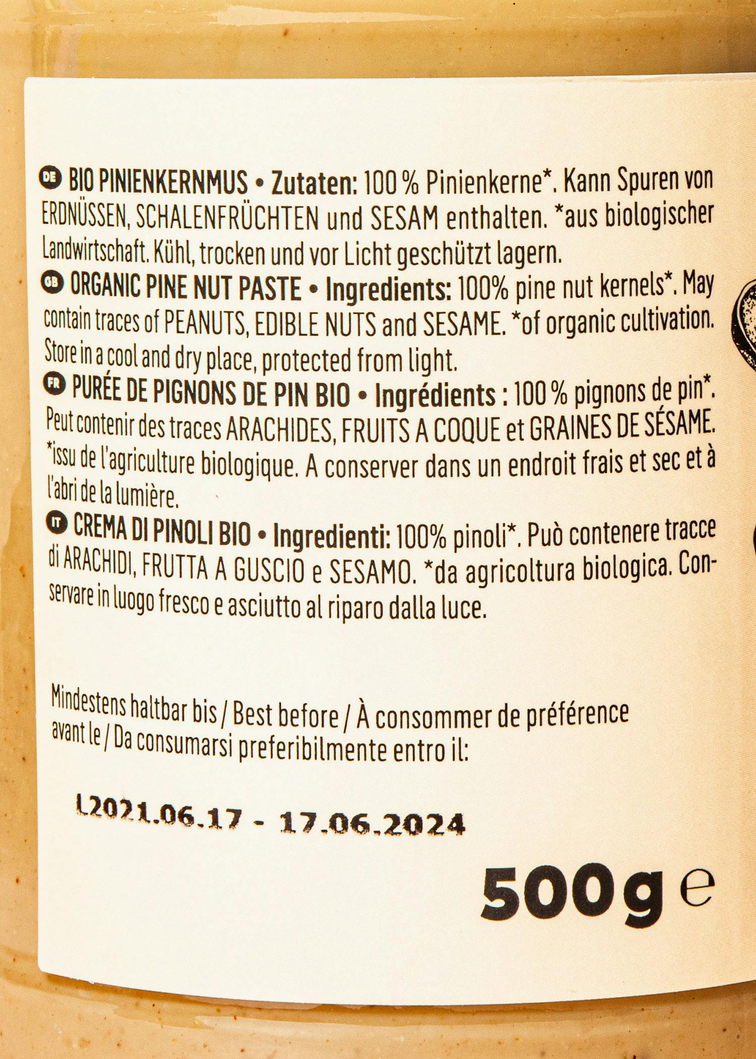 Bio Pinienkernmus 500 g