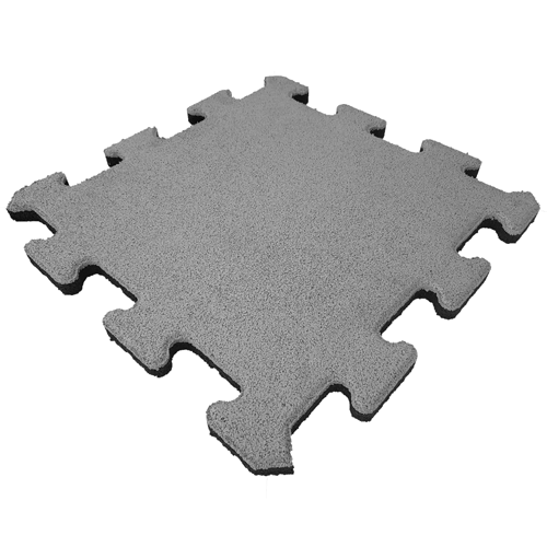 Rubber tegel 25 mm puzzelsysteem middenstuk - 50 x 50 cm - Grijs