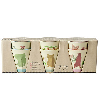 Rice Becher - Melamin - 6 st. - 160 ml - Creme/Sweet Jungle