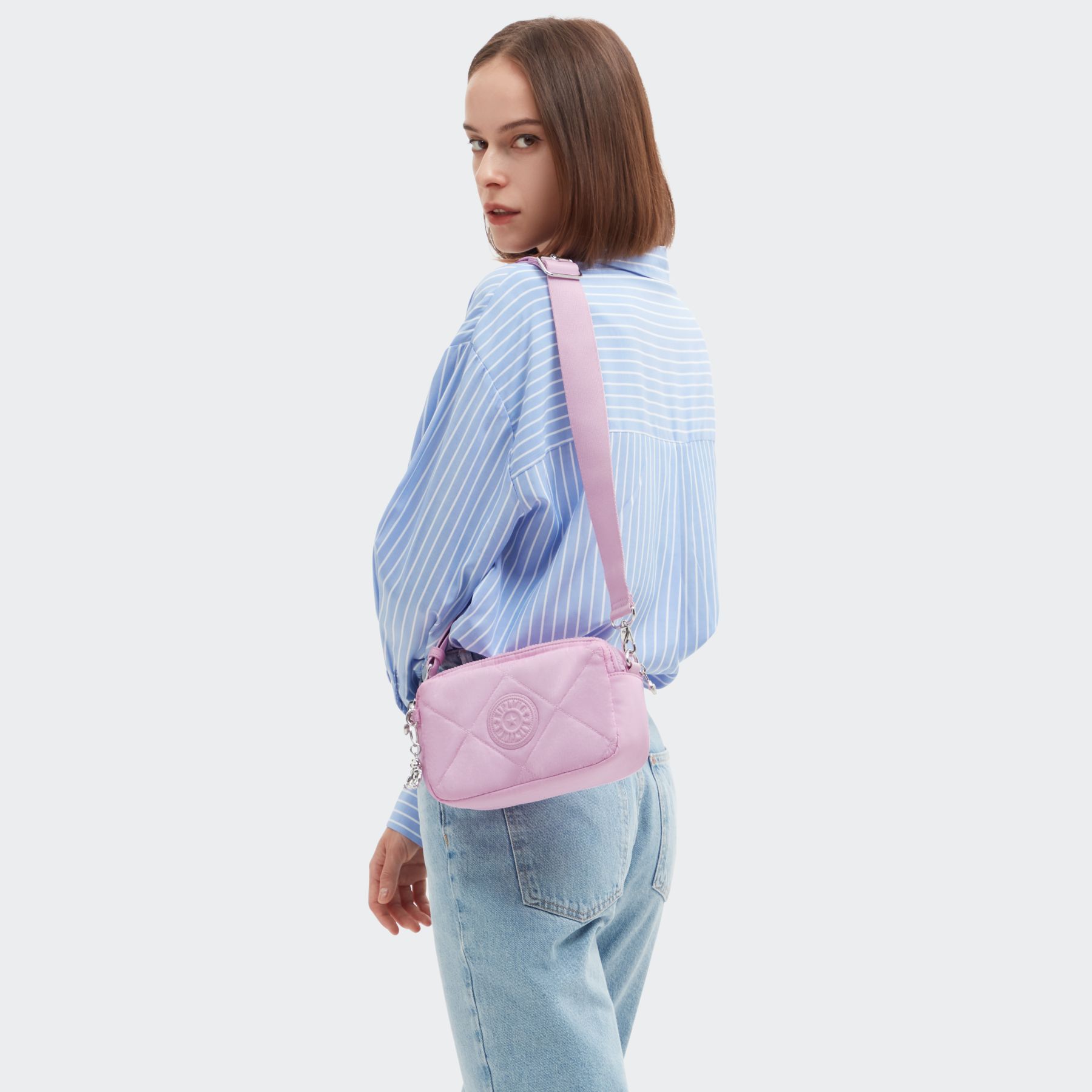 MILDA Petit Sac Bandoulière Style Caméra - Blooming Pink Quilt