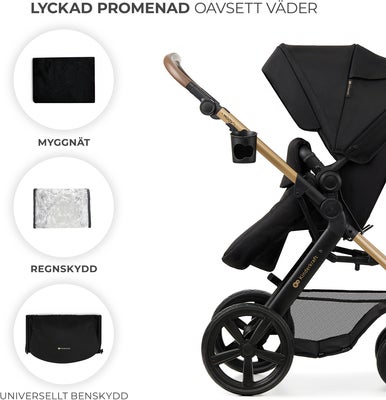 Kinderkraft MOOV 2 3-in-1 Kombivogn, Pure Black