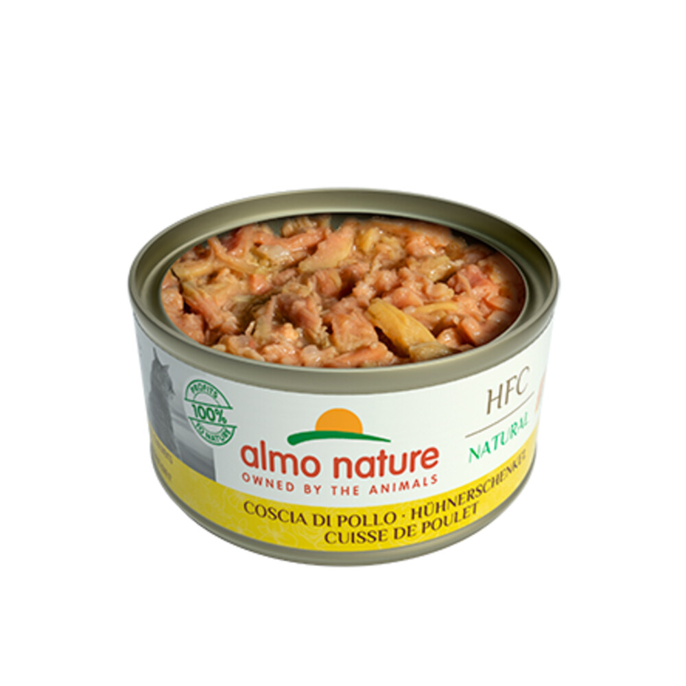 24x Almo Nature HFC Natural Kattenvoer Nat Blik Kippenboutvlees150 gr