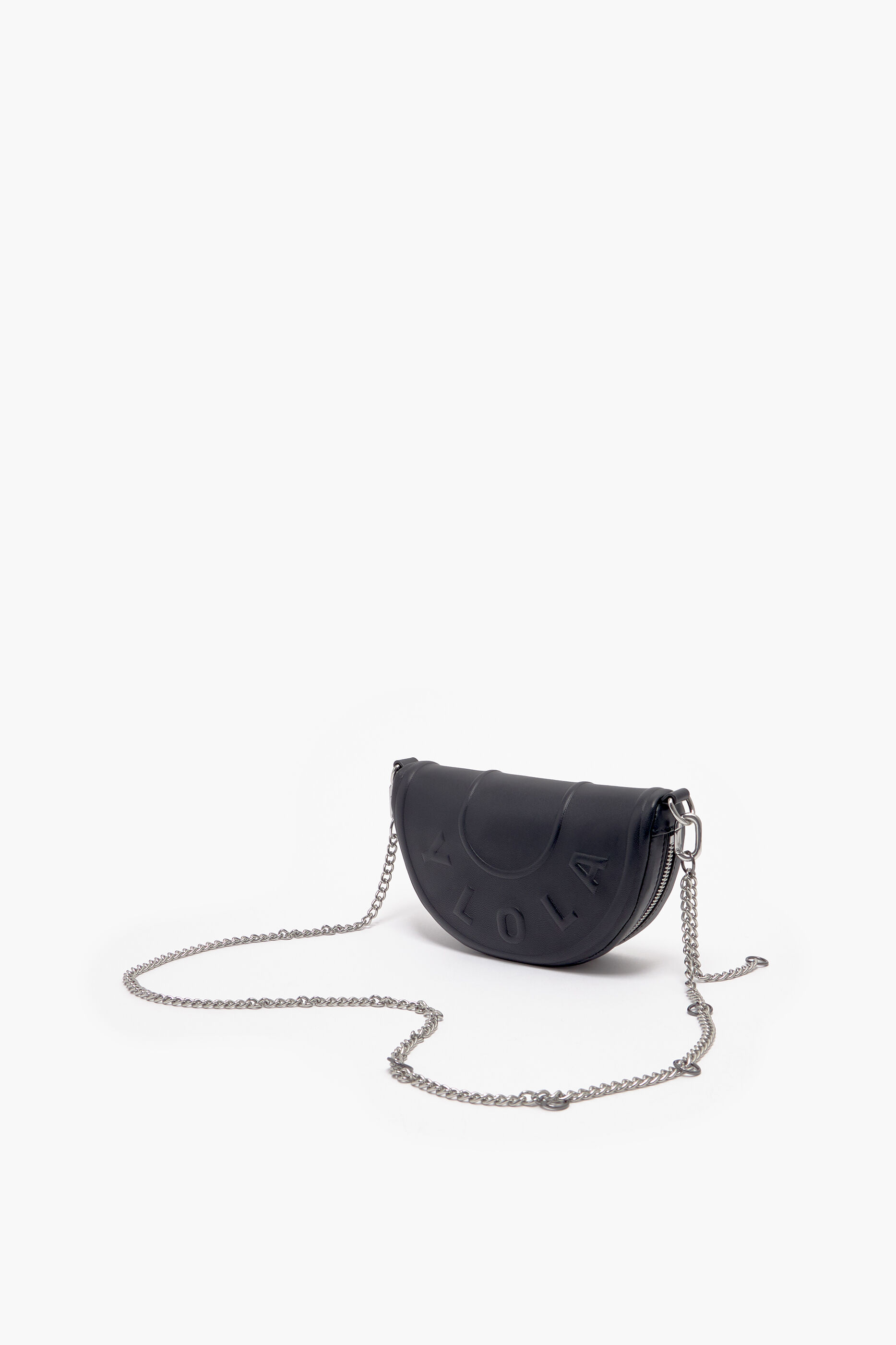 Bolsa de ombro XS Chimo em couro preto