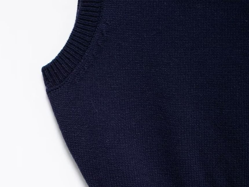 Avauntgardo - Tanktop met col en geribbelde zoom