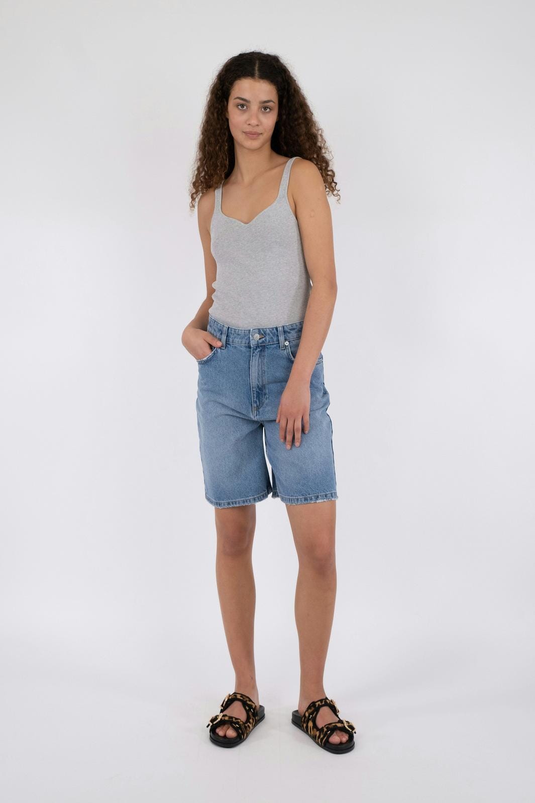 Neo Noir Hanora Knit Top light grey melange