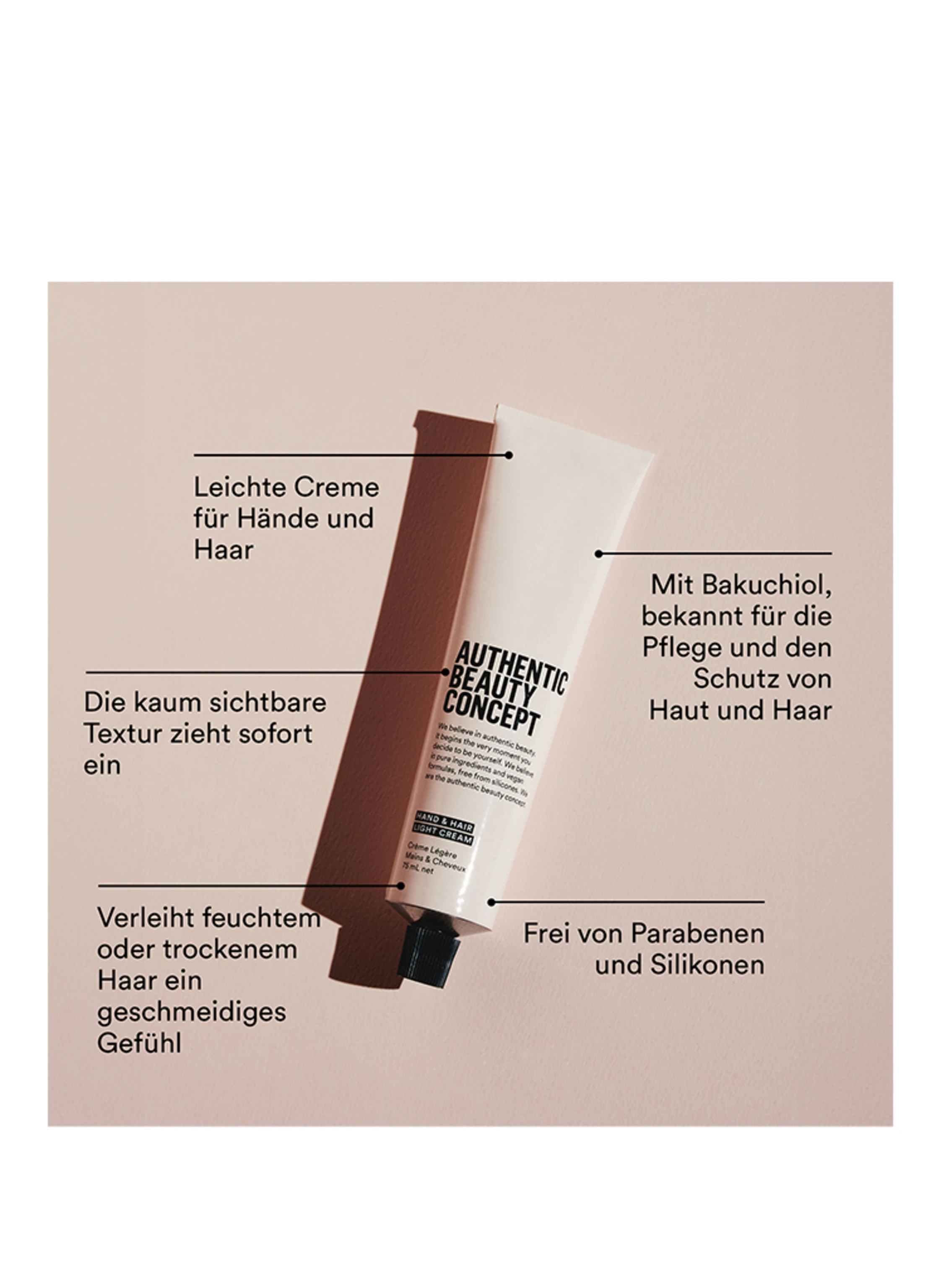 AUTHENTIC BEAUTY CONCEPT HAND & HAIR LIGHT CREAM