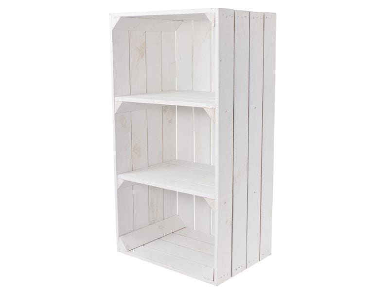 Holz Zollhaus Regal Vintage Weiss 40 x 75 cm Regal im Holzharassen Stil