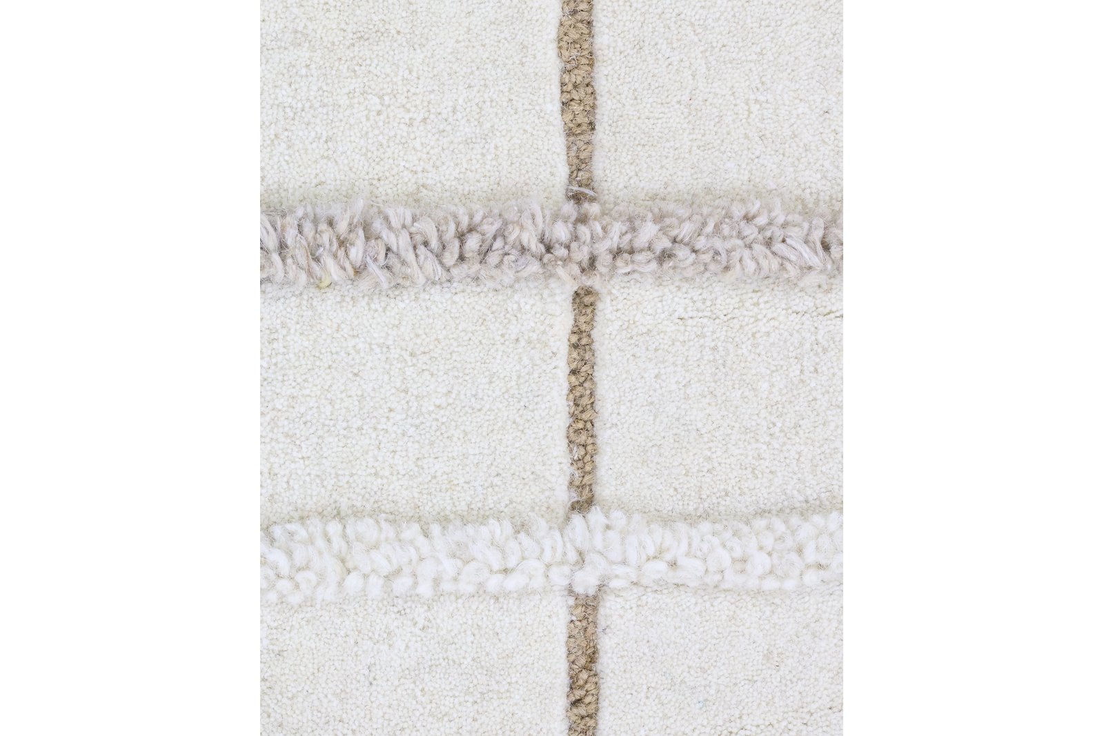 Tofino gulvteppe 160x230 Hvit/beige 160x230cm håndlaget 91% ull ,3% bambus + 3% jute + 3% flex med bomull bakside