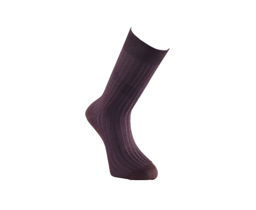 Chaussettes ville homme fil d’Écosse Havane et Réglisse