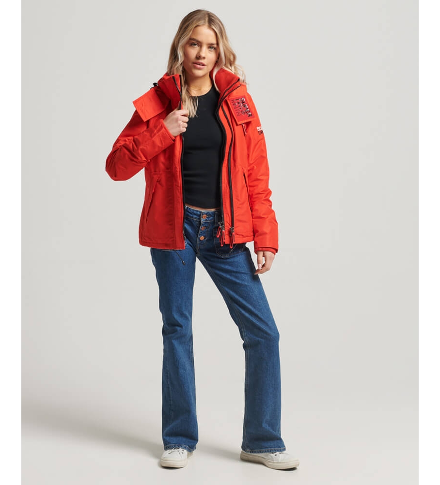 Jaqueta corta-vento com capuz Superdry Mountain Red
