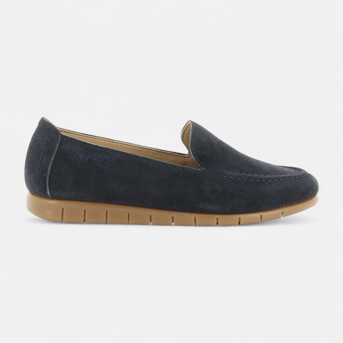 Mocassins Femme en cuir bleu marine