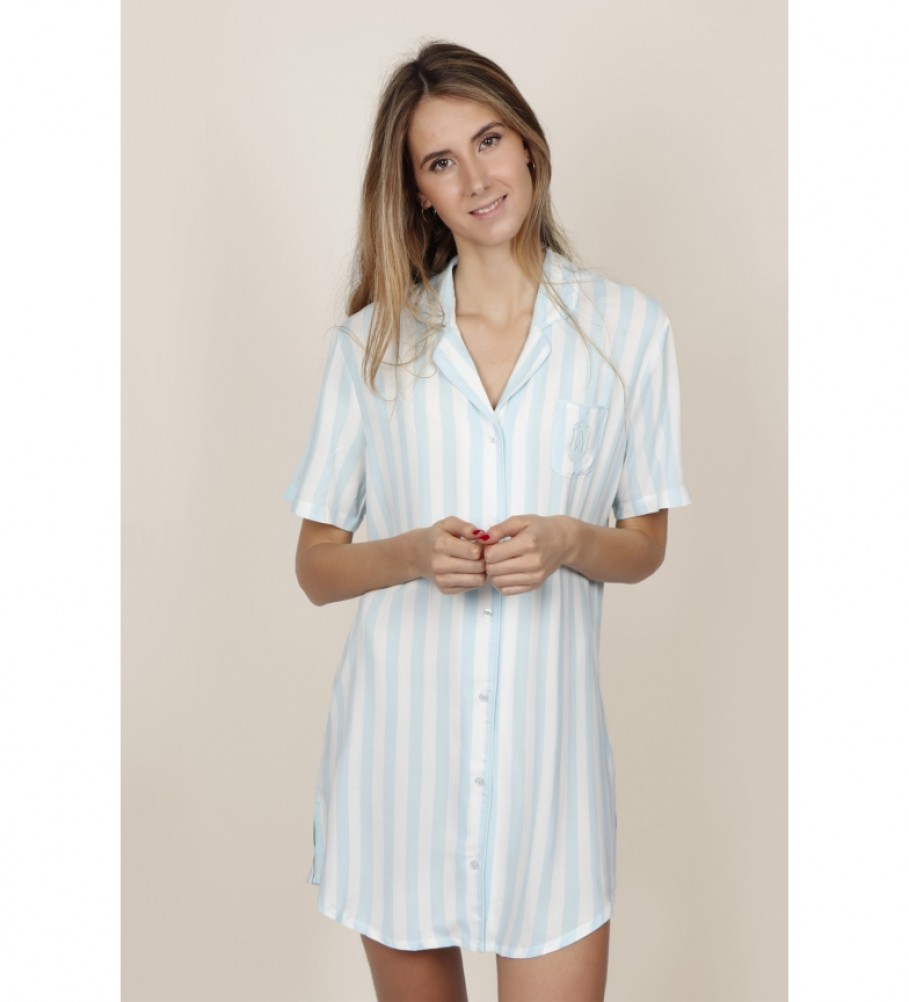 Camisola listrada azul de manga curta Admas