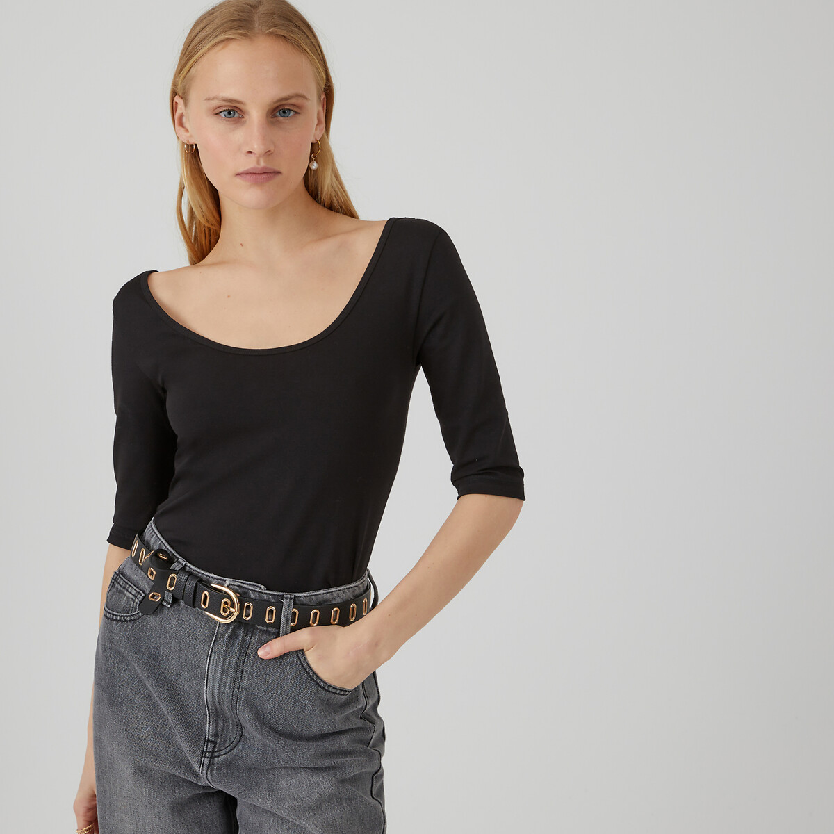 COLEÇÕES LA REDOUTE<br>T-shirt com gola larga