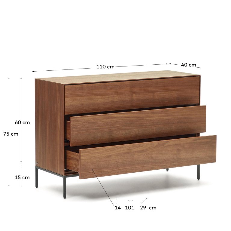 Kave Home Vedrana ladekast 110x75 eiken