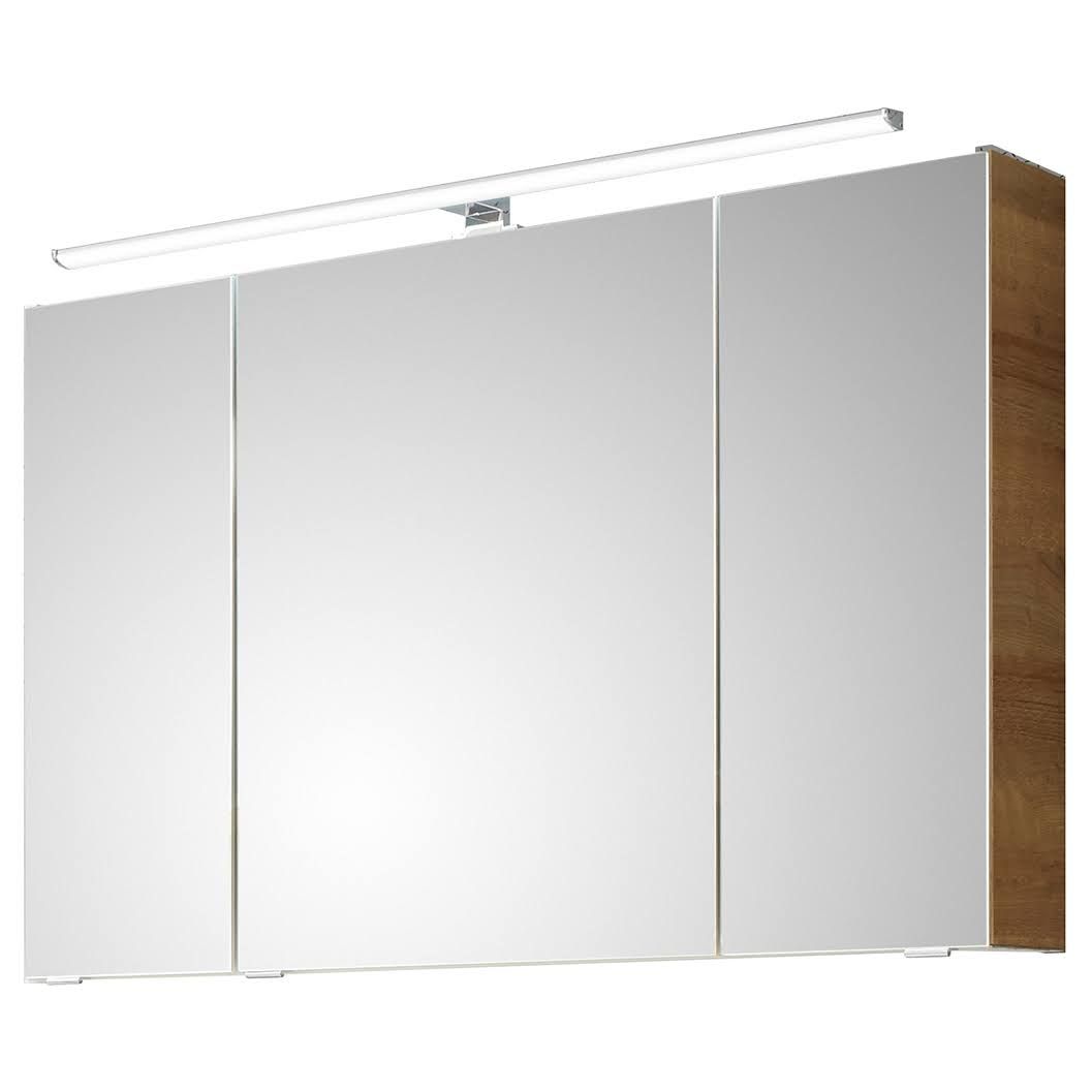 Xora Spiegelschrank Luga Eiche Metall 6 Fächer
