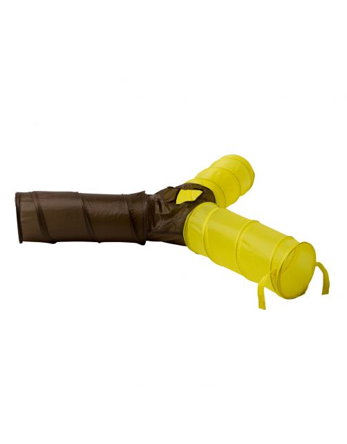 Adori Speeltunnel 3-Weg Konijn 18cm - Speelgoed - 50xØ18 cm Bruin Beige
