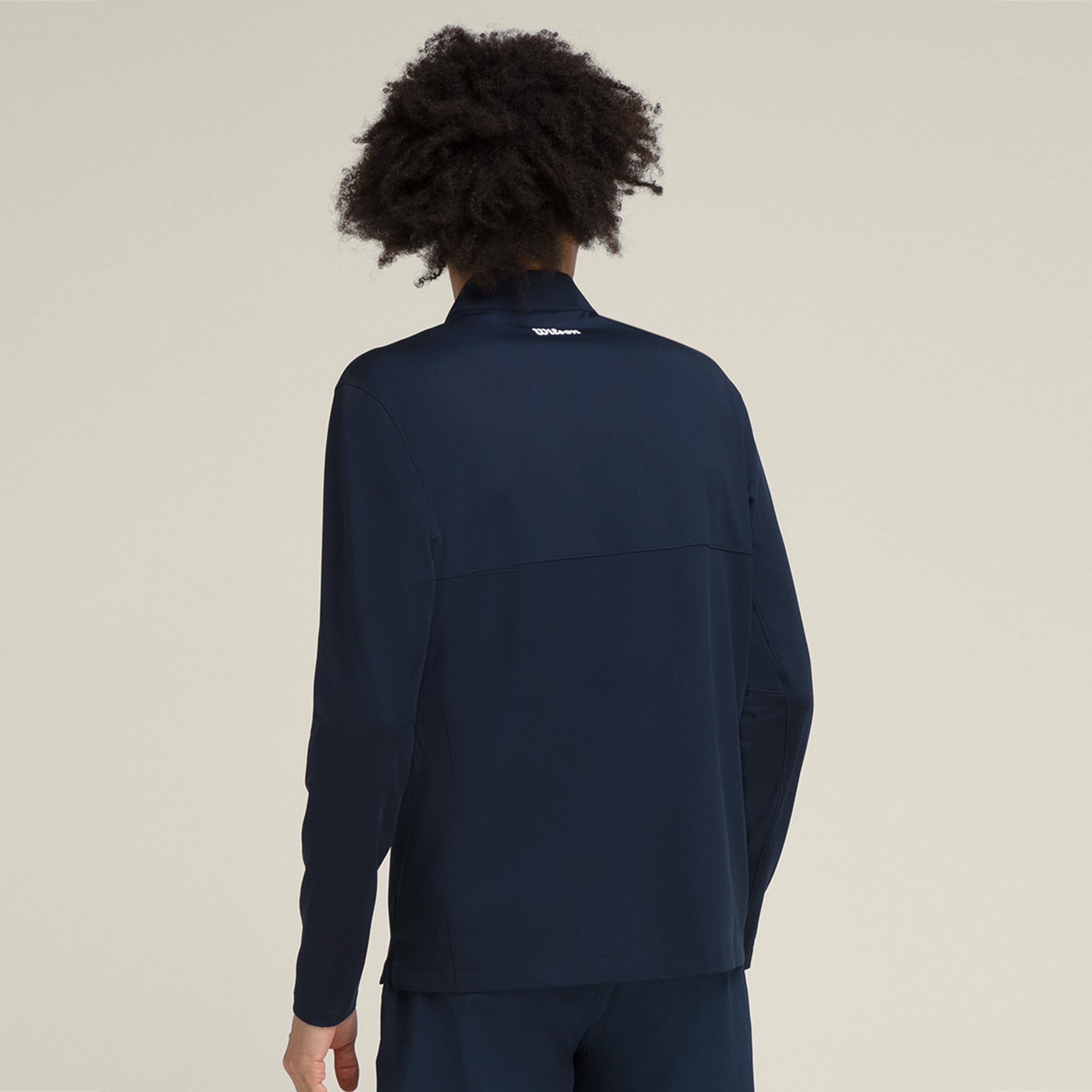 Wilson Elevate Performance Haut Manches Longues Hommes - Bleu Foncé