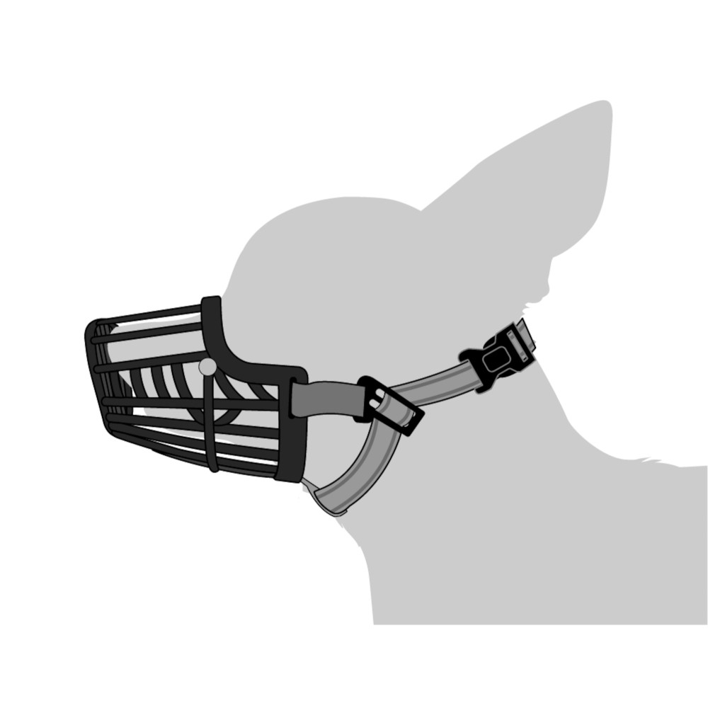 Muselière 27-34 cm silas xxs noir pour petit chien.