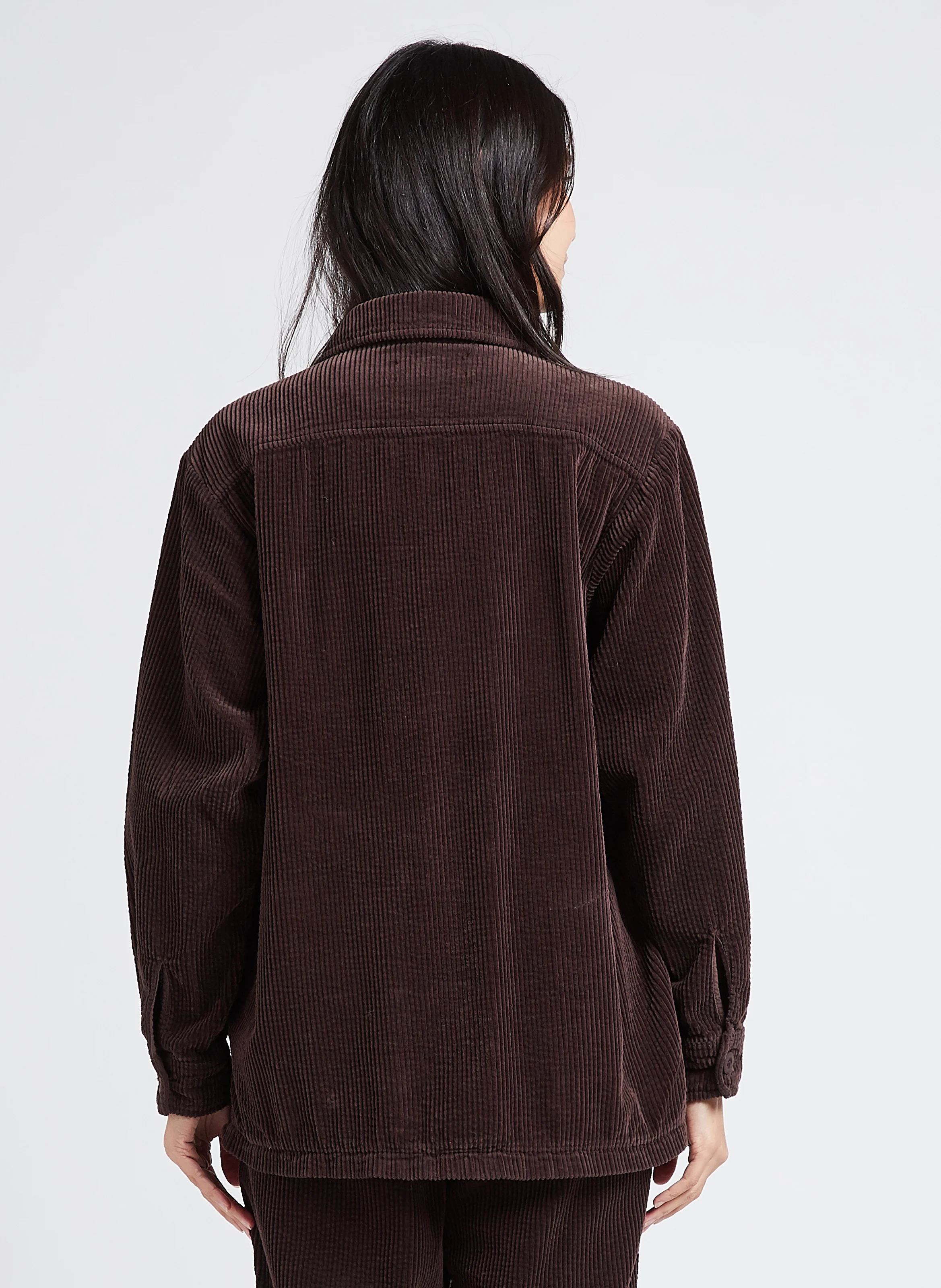 CARRIE - Veste col classique ample en coton | Marron