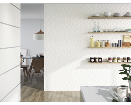 Steengoed wandtegel Sneeuwwit Satijnwit 40 x 120 x 1,1 cm mat gerectificeerd
