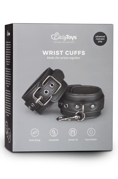 Easytoys Black Leather Handcuffs Håndjern