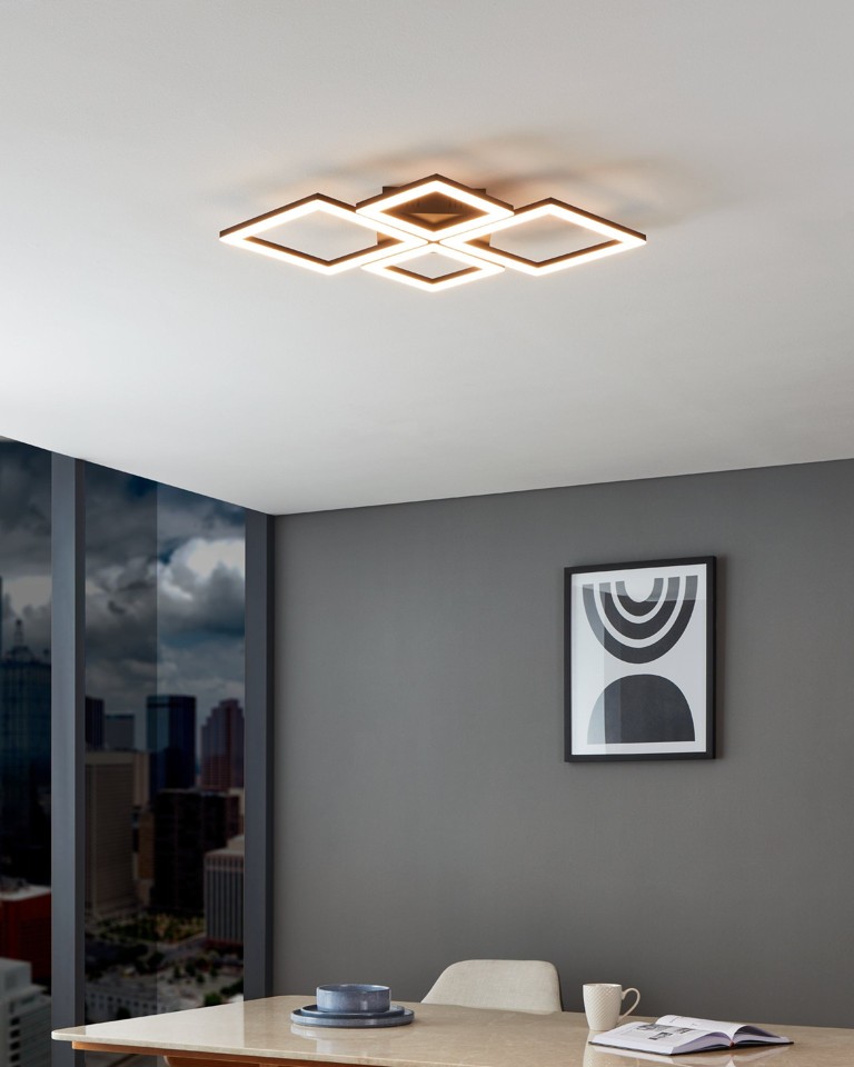 EGLO - Paranday-Z loftlampe m/firkanter sort 47x43 - TW - Zigbee, Bluetooth