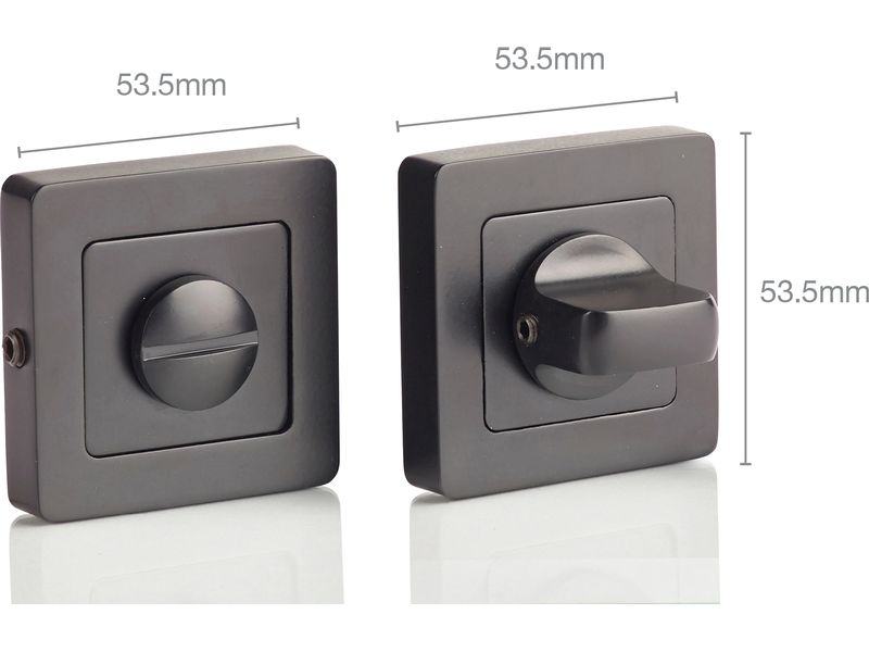 Yale Türgriff Siena für Badezimmertür Schwarz Türgriff mit Knaufrosette, 8x8 mm