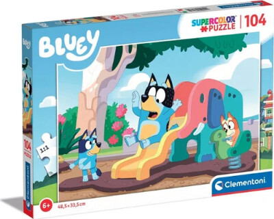 Bluey Puslespil - Super Color - 104 Brikker - Clementoni