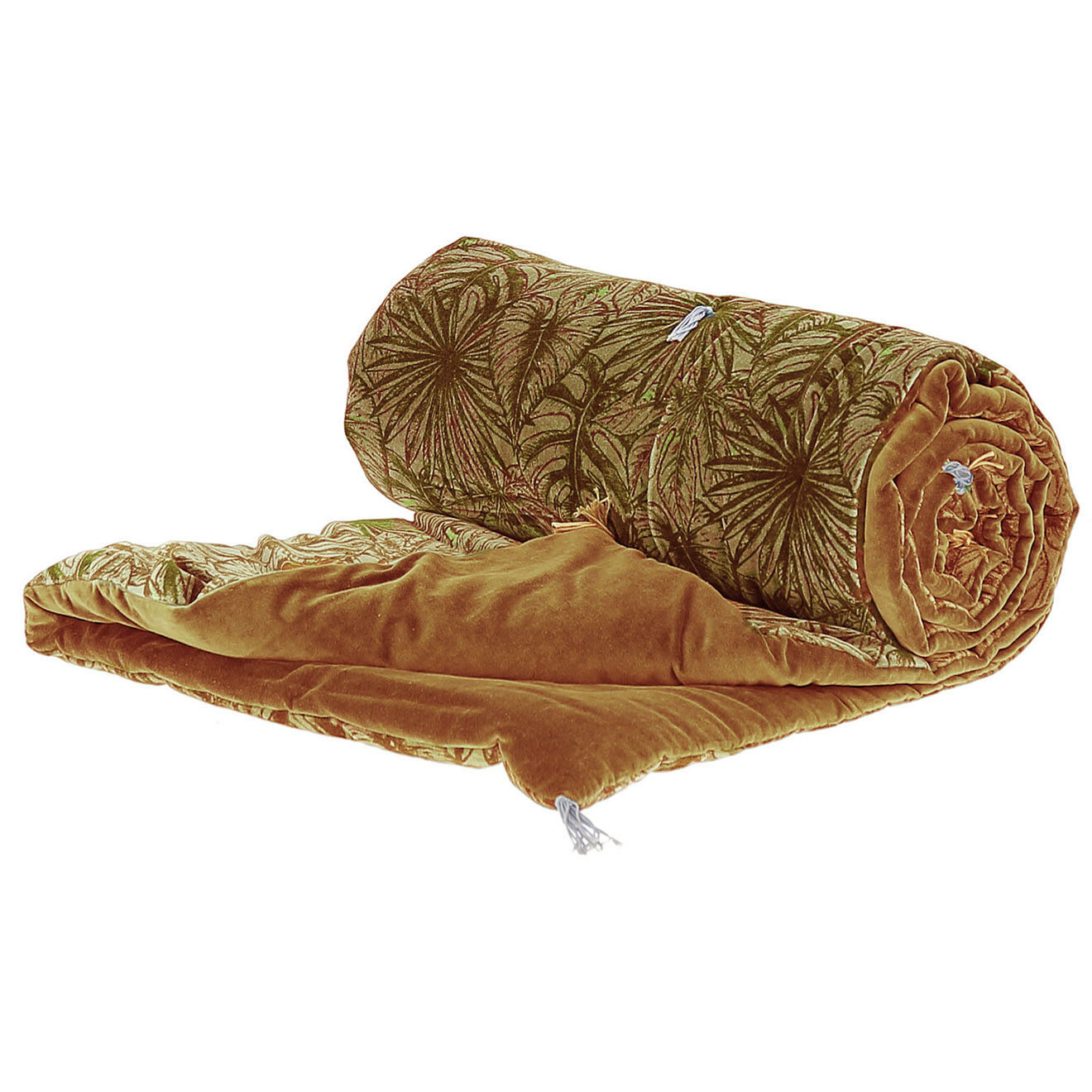 En Fil d'Indienne Bout de lit Goa velours curry - 90x200 cm