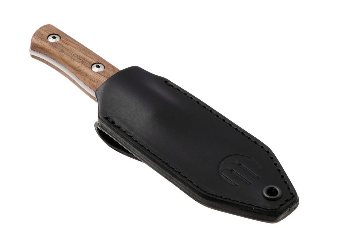 Maserin 915/NC Path, Satin M390, Walnut Wood, vaststaand mes, Igor Bortolussi design