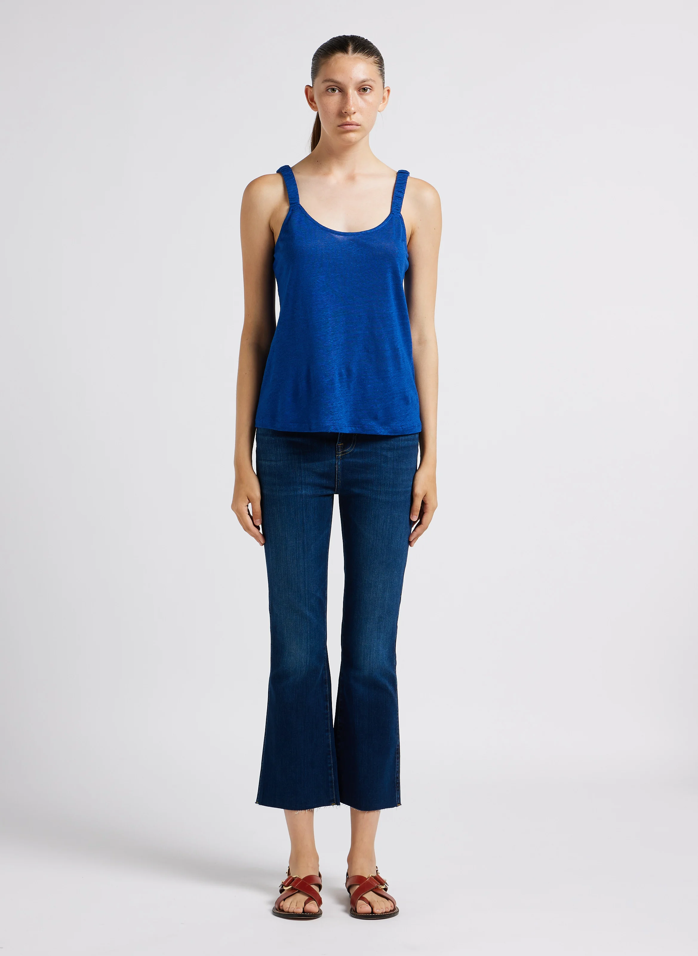 ILLUSION OPULENT - Jean droit en coton mélangé| Bleu