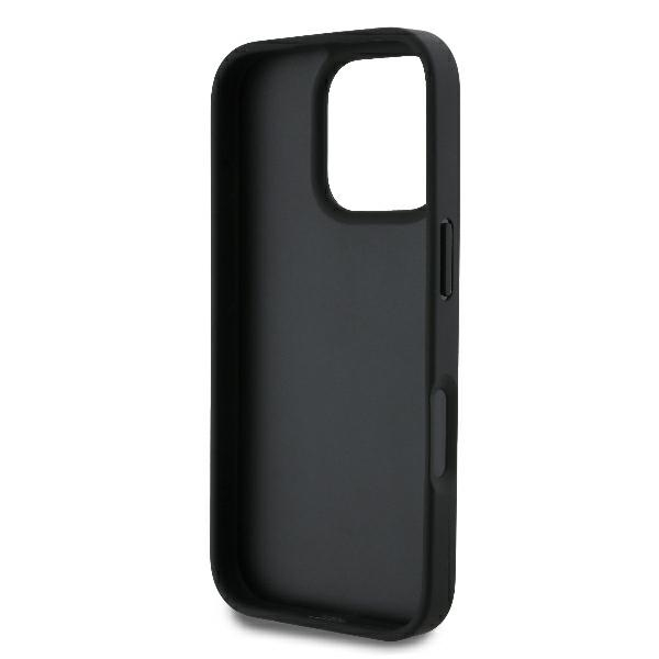 iPhone 16 Pro Leder Hardcase Hülle 4G Triangle Strass (GUHCP16LP4TDPK) - Schwarz