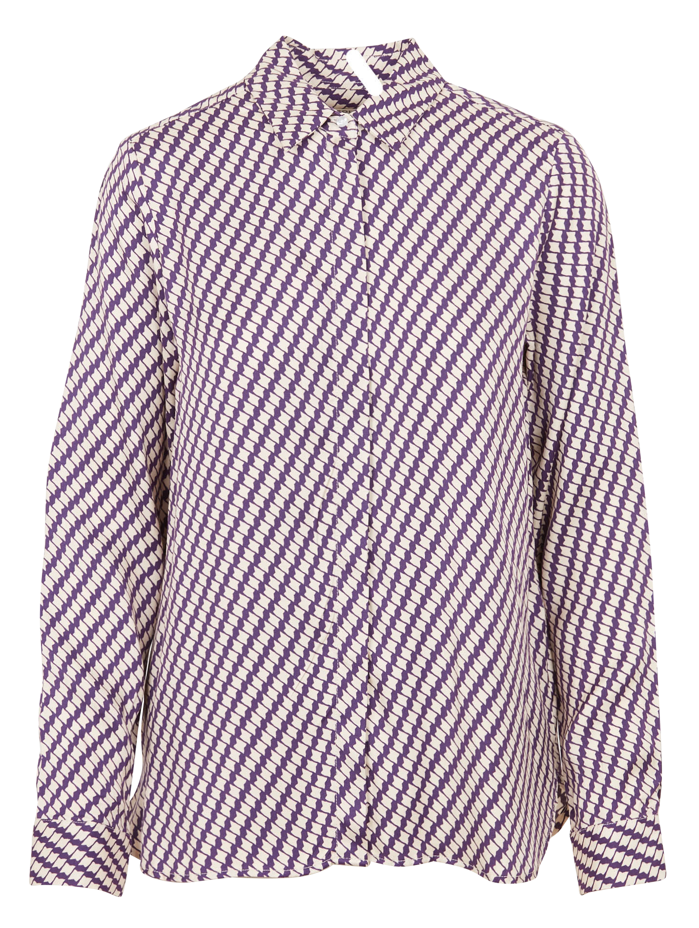 CJAMIE3 - Chemise droite col classique imprimée | Beige