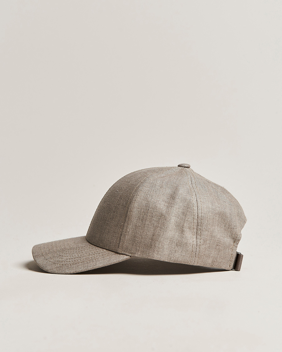 Varsity Headwear Linen Baseball Cap Argent Khaki
