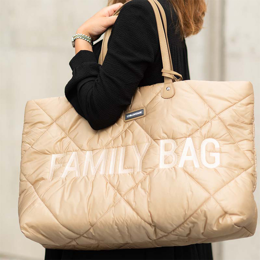 Sac à langer Family Bag matelassé - Beige