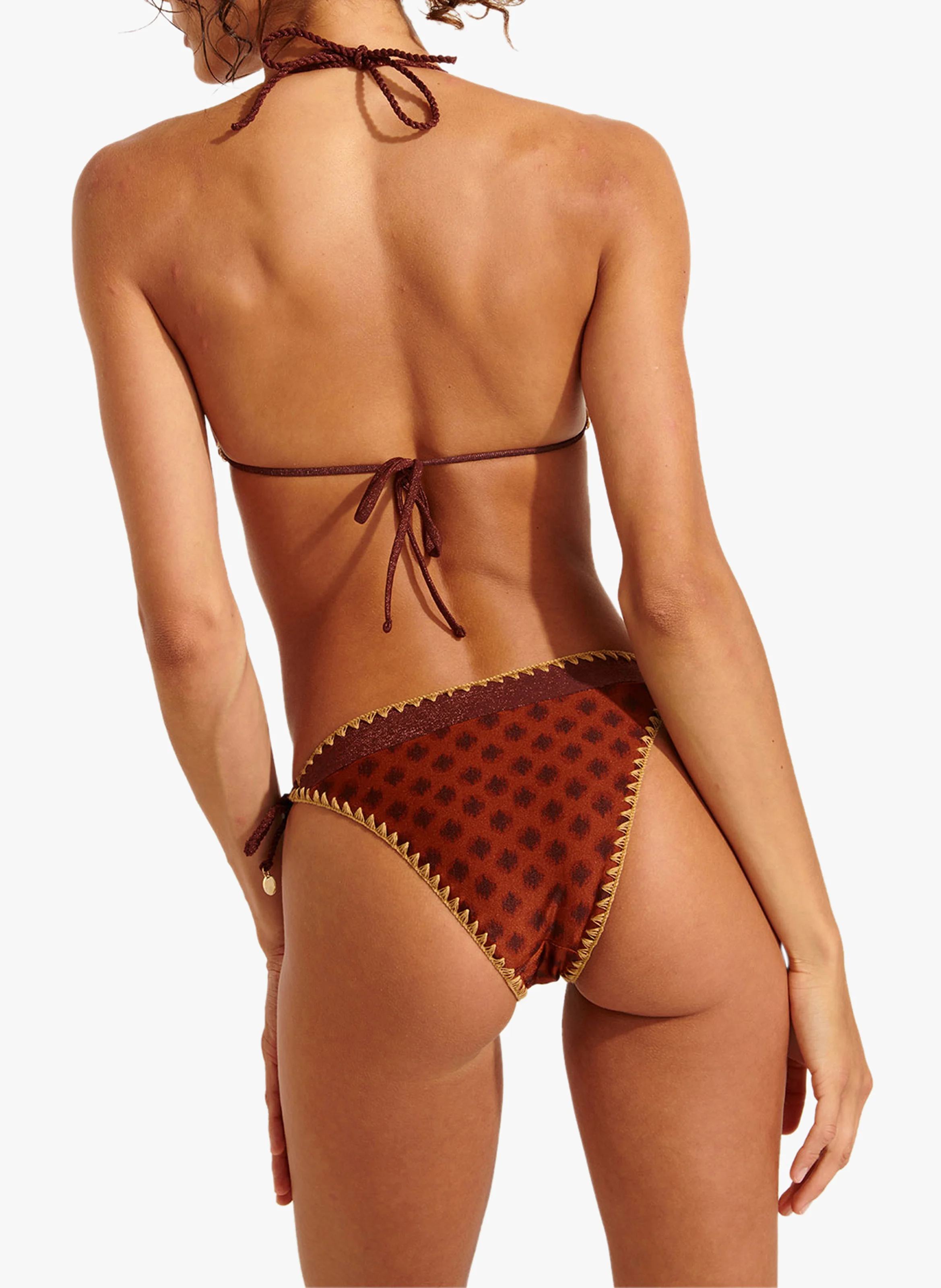 BOSCO TALANGA - Haut de maillot de bain triangle brodé | Marron