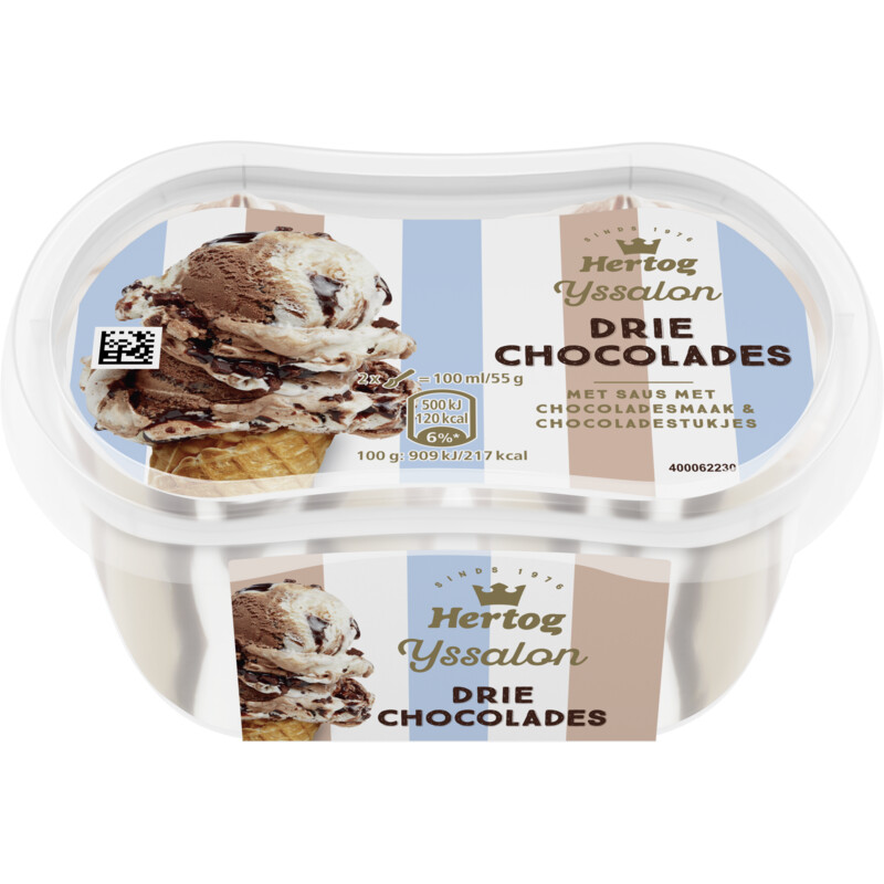 Hertog Ijssalon mini drie chocolades