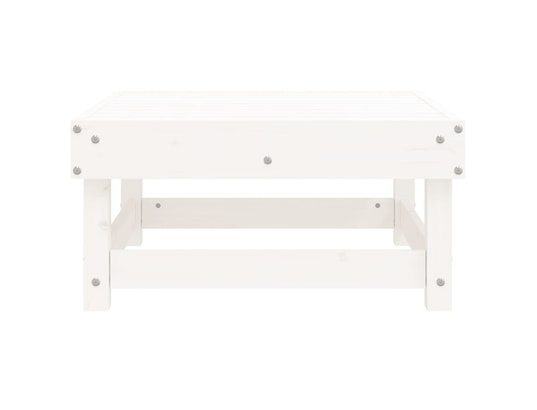 VIDAXL - Pouf Repose-pied de jardin blanc bois de pin massif