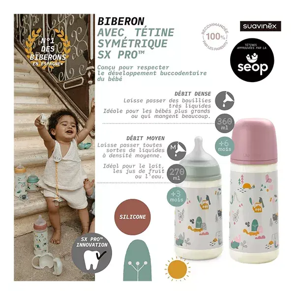 Bico para mamadeira Suavinex Sxpro M Walk In The Park Rosa 270ml