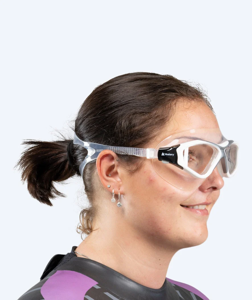 Watery svømmemaske til voksne - Mantis - Hvid/grå