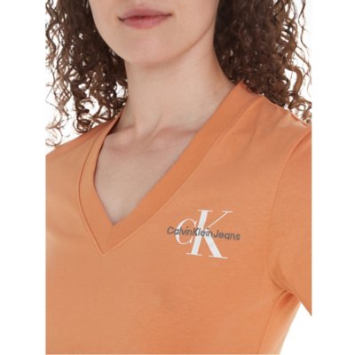 Tee-shirt à manches courtes femme Monologo Slim V-Neck CALVIN KLEIN