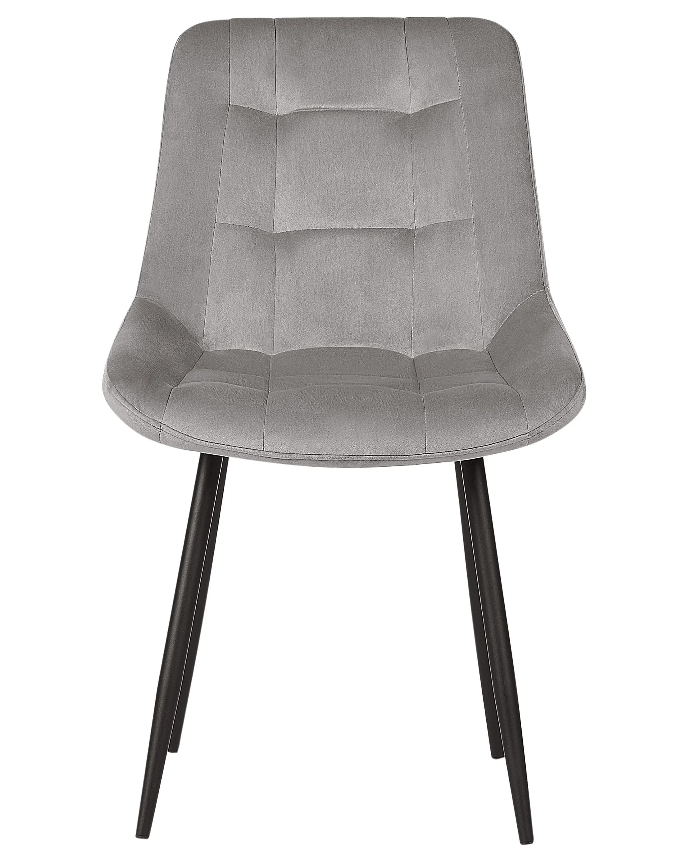 Set van 2 eetkamerstoelen MELROSE Fluweel Lichtgrijs