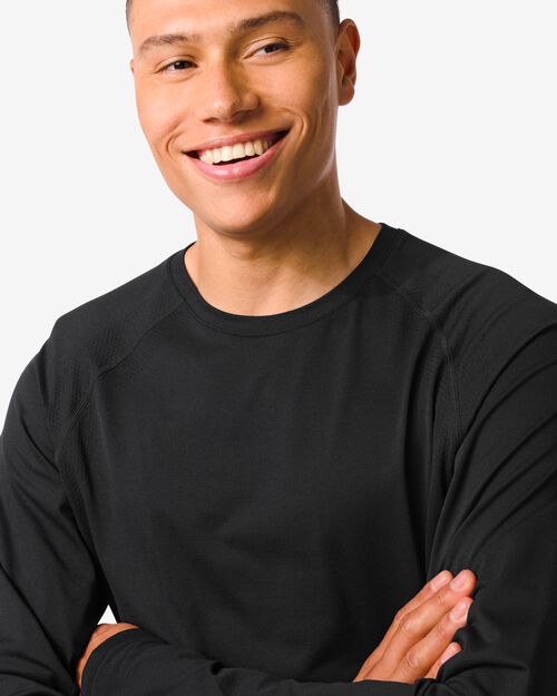 t-shirt de sport homme sans coutures noir