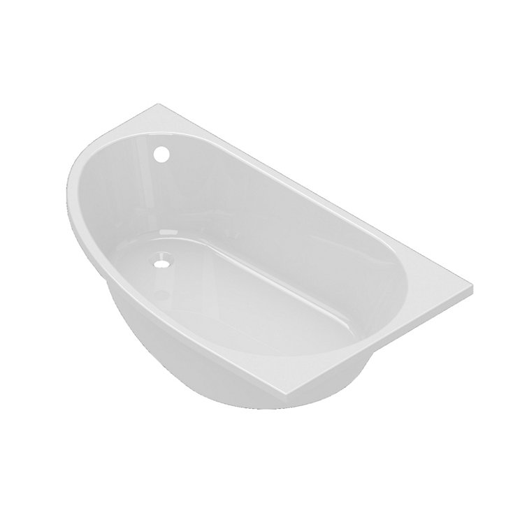 Baignoire pour angle droit Horyn L. 150 cm x l. 90 cm blanc