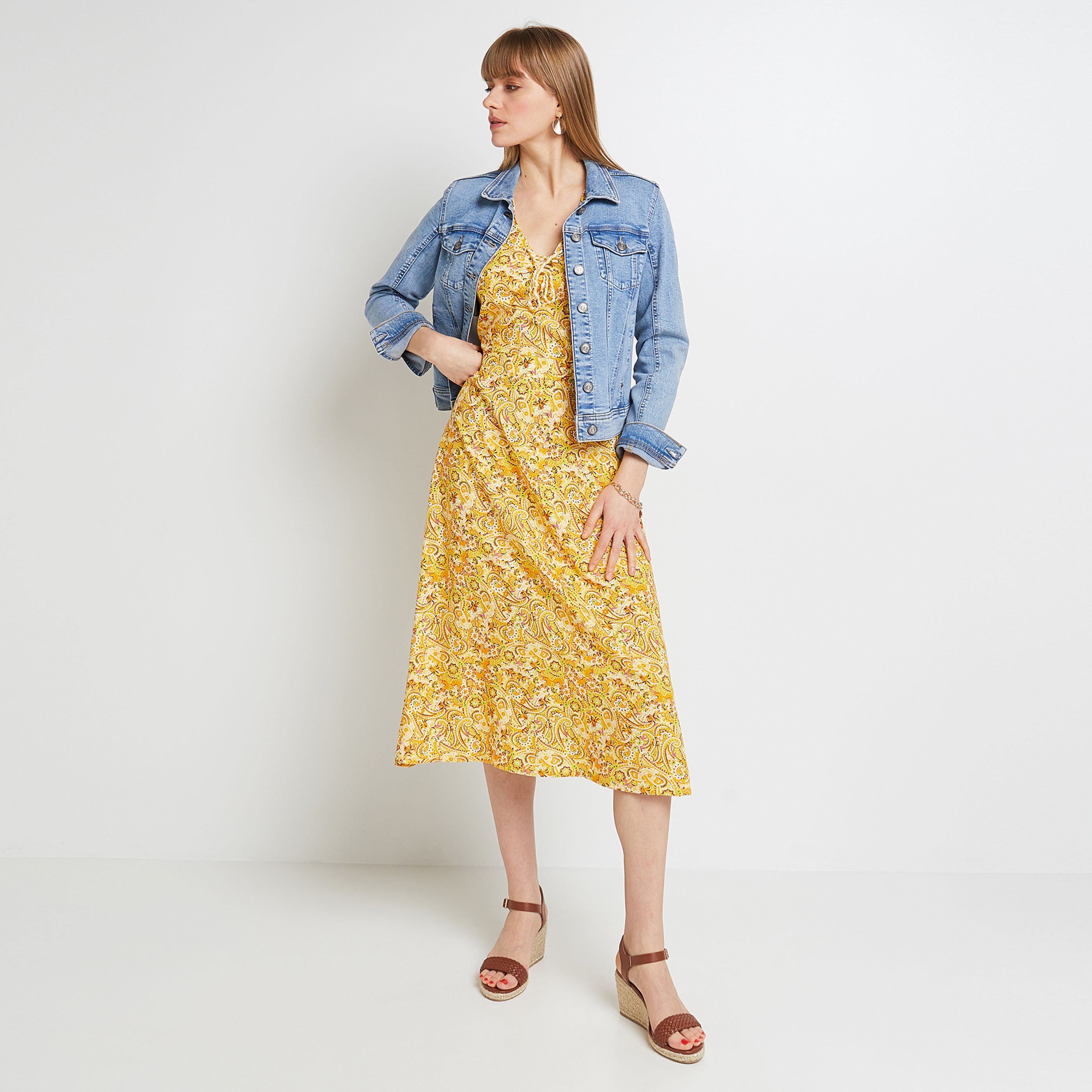 Robe longue femme - JAUNE